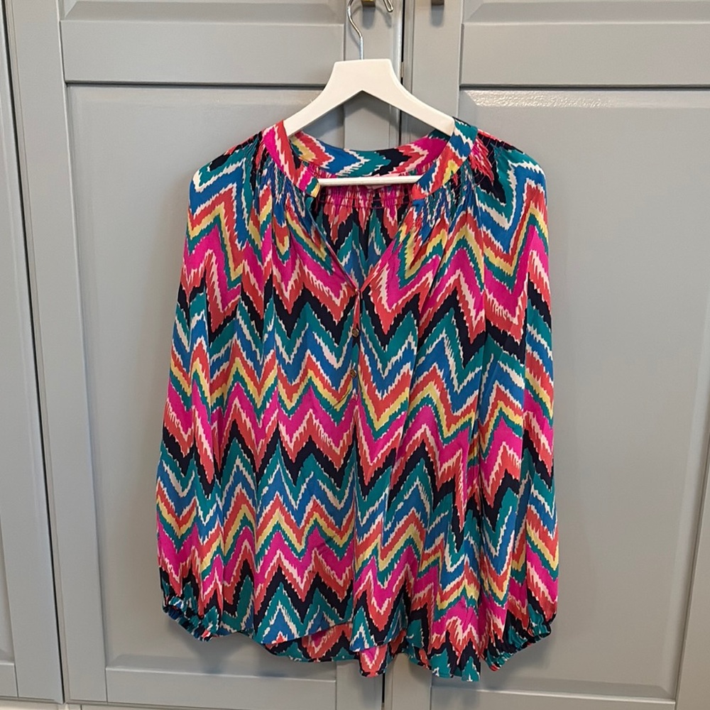 Lilly Pulitzer Elsa 3/4 Sleeve Silk Blouse
